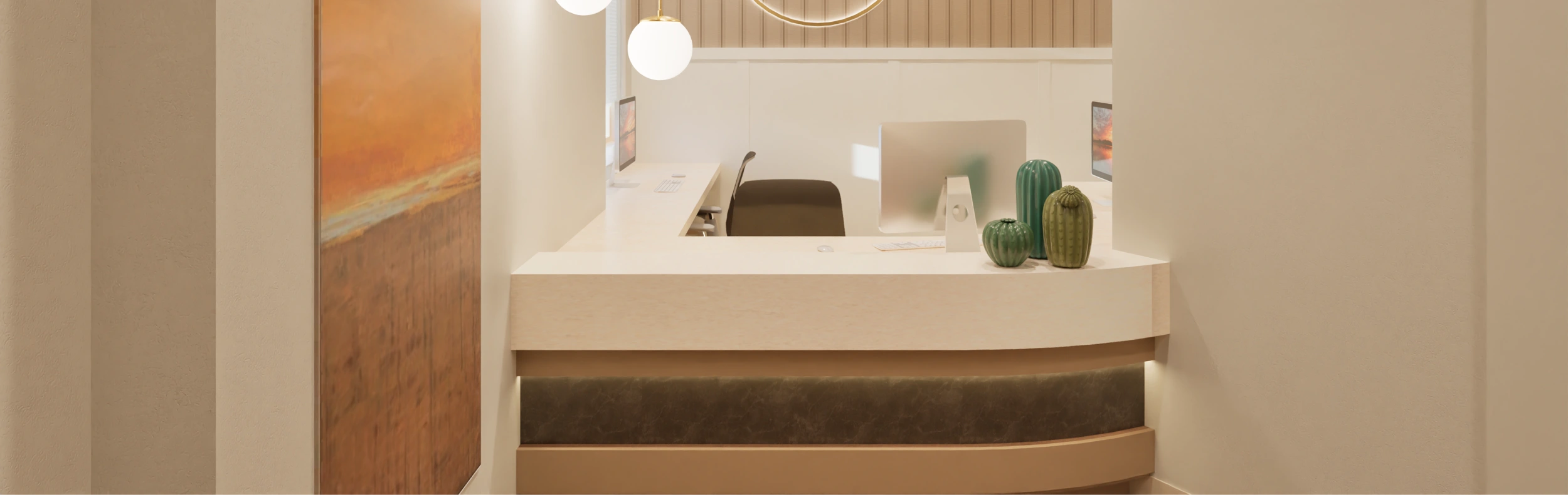 Front desk at the new Southlake Center for Oral and Reconstructive Surgery office